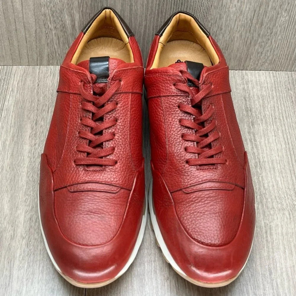 Brothers United Red Leather Sneakers - Picture 5 of 12